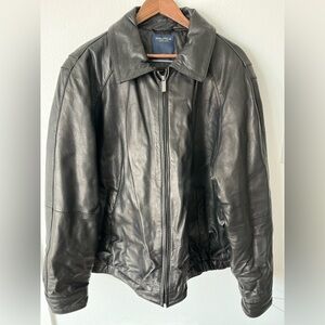 PRICE DROP! 🎈Men’s Nautica black leather bomber jacket